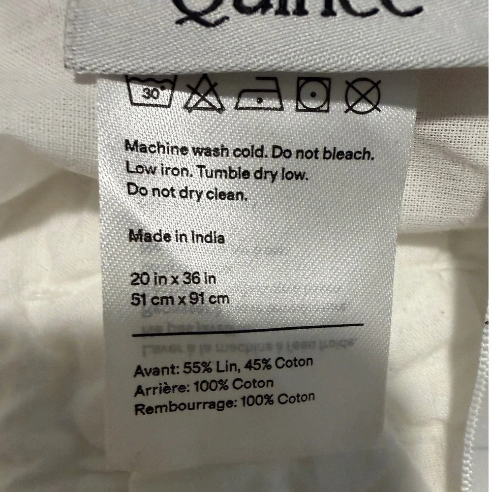 Quince European Linen Cotton Stitch Quilt Set Sz King Cal King White Luxury NEW